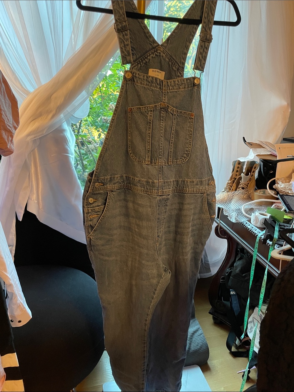 Old Navy NEW Washed Blue Denim Overalls